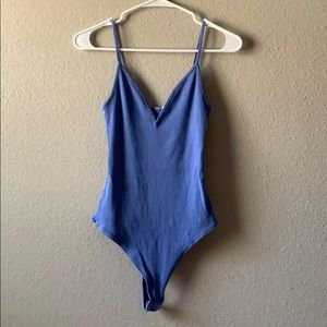 Blue/violet tank top with snap crotch